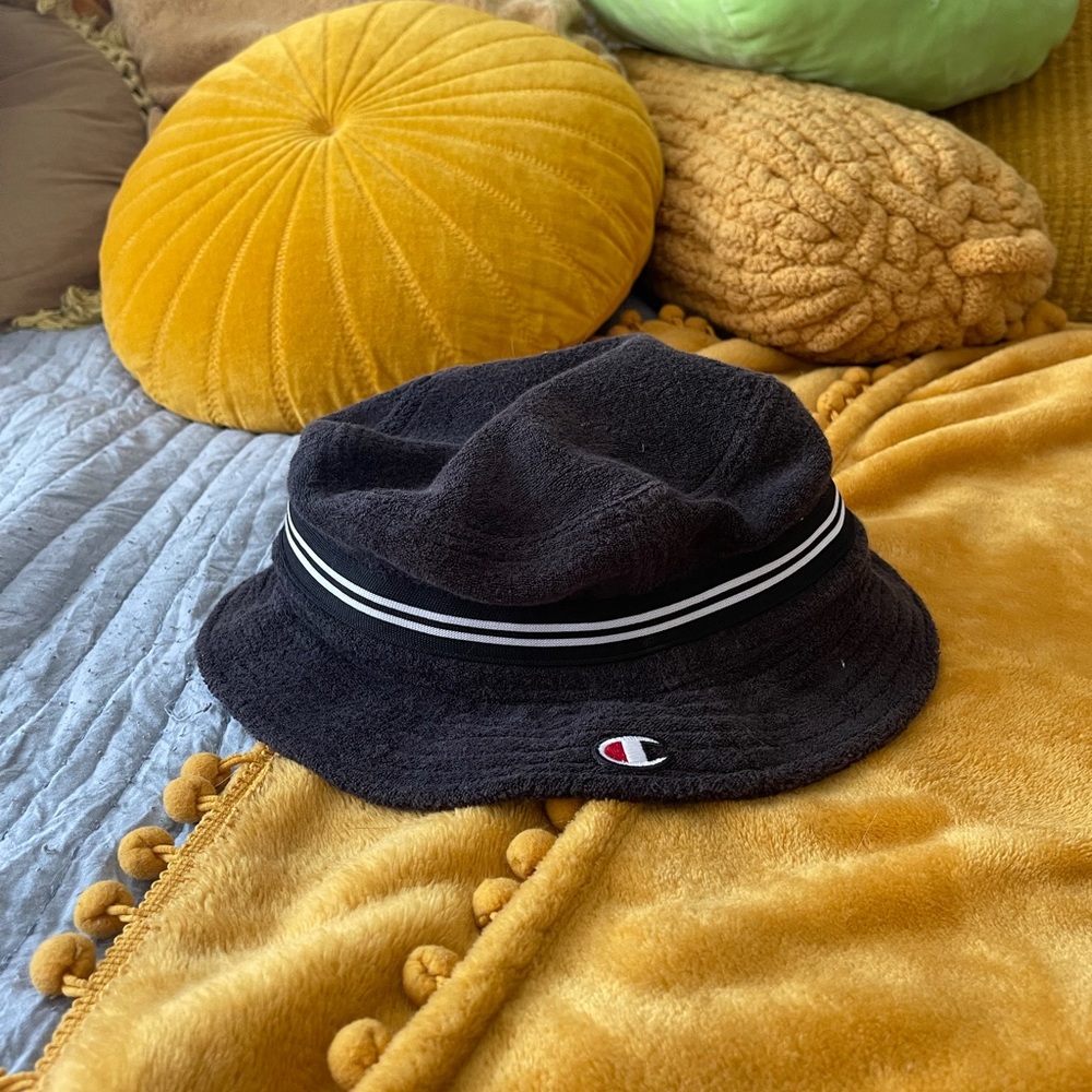 Black Terry Cloth Champion Bucket Hat